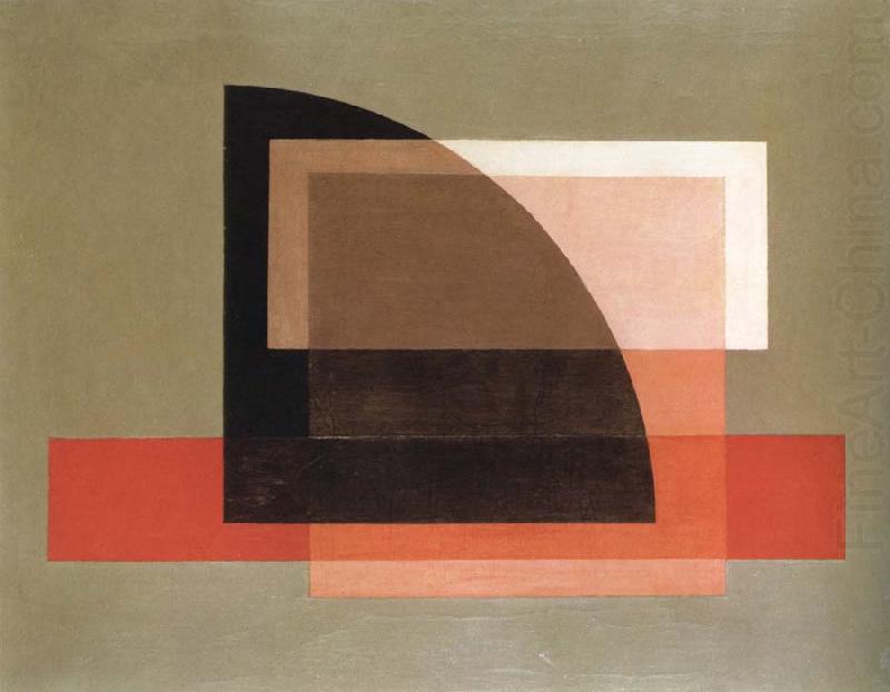 black quarter circle with red stripes, Laszlo Moholy-Nagy
